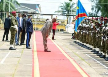 Le Prrésident de la République Félix Tshisekedi a lancé ce jeudi 12 avril 2022 le séminaire  sur l'Ethique et la déontologie militaire. Il l'a fait devant des officiers généraux et supérieurs des FARDC réunis au Groupement des Écoles Militaires, ex Centre Supérieur Militaire.